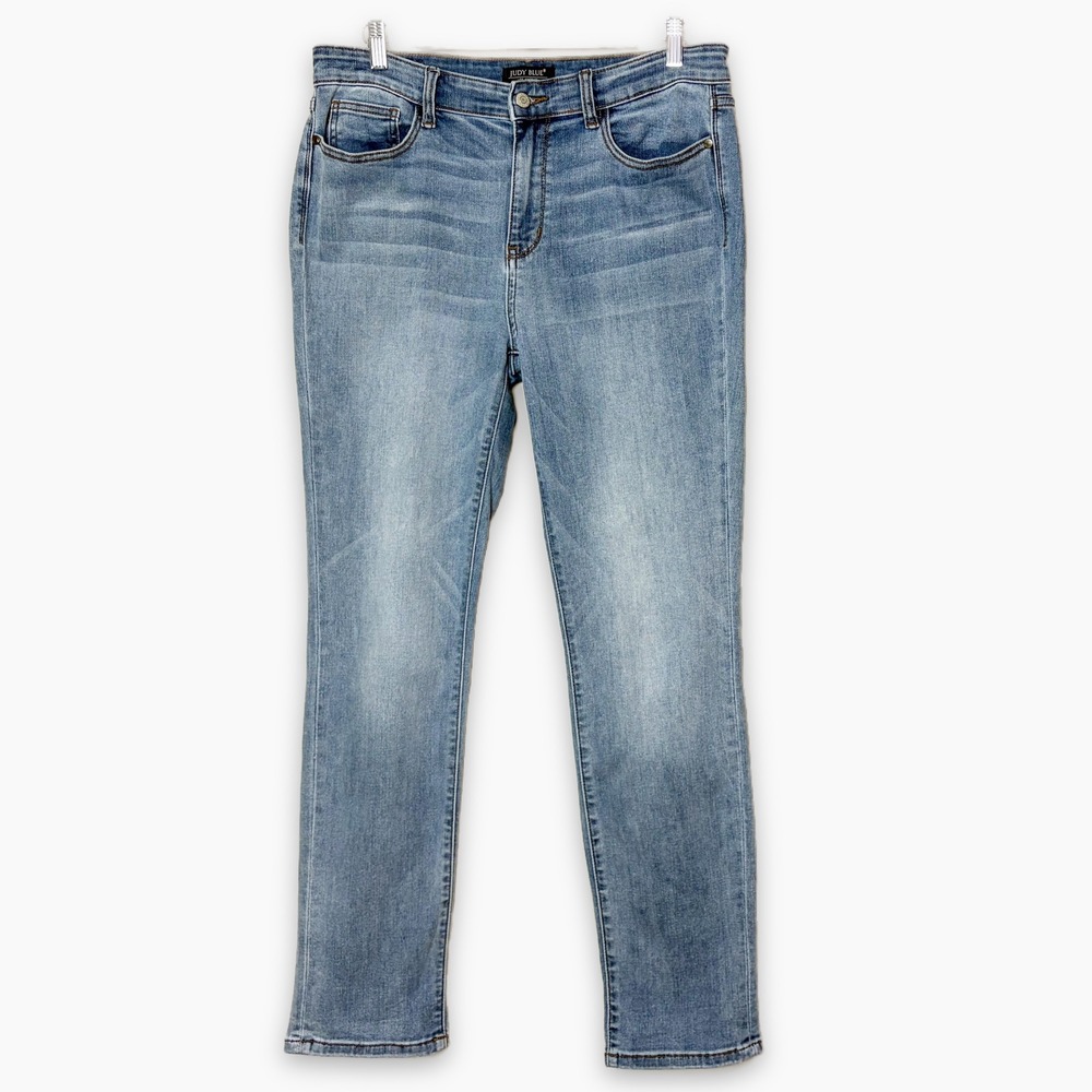 Judy Blue Straight Fit Jeans 13 31 Medium Wash Mid Rise Stretch Denim JB82595MD